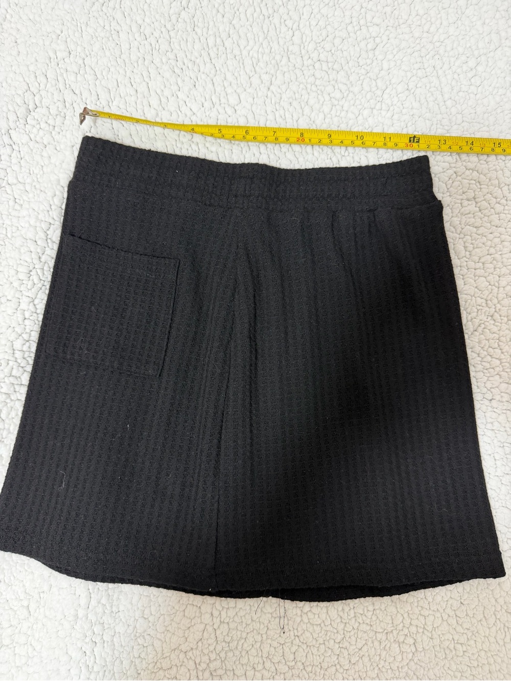 Classic Black Textured Mini Skirt